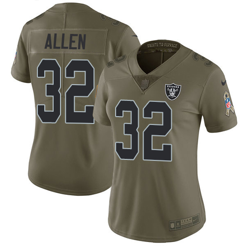 Nike Raiders #32 Marcus Allen Olive Women's Stitched NFL Limited Salute to Service Jersey